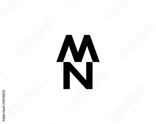 NM MN letter logo design vector template
