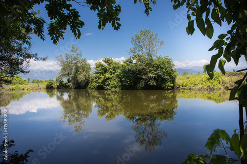 Beautifullake Azerbaijan outdoor. Early summer time. Caucasus photo