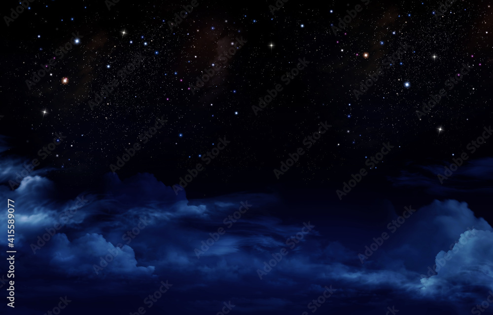 Night sky with stars, space background