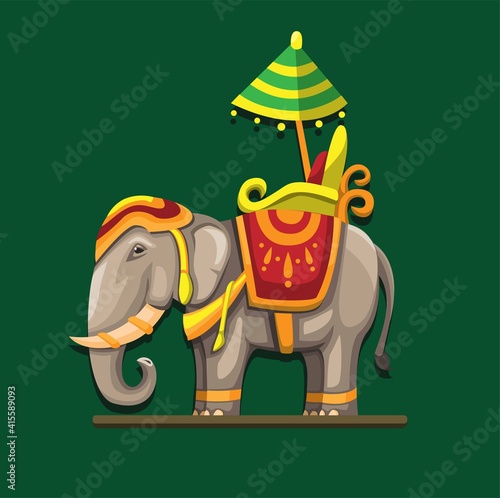 Elephant march Thailand festival. 13 march elephant day symbol concept in cartoon illustration vector photo