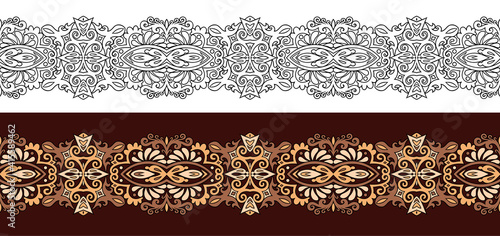 Vector abstract decorative nature ethnic ornamental stripes set