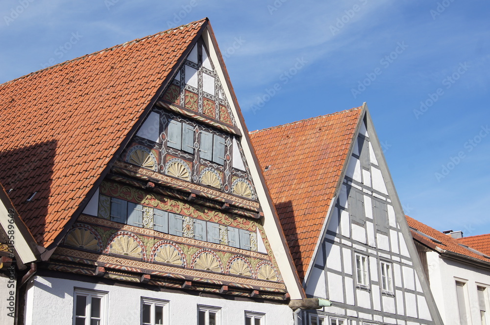alte Fachwerkhäuser in der mittelalter Stadt Lemgo alte Fachwerkhäuser in der mittelalter Stadt Lemgo