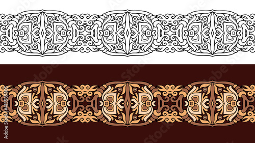 Vector abstract decorative nature ethnic ornamental stripes set