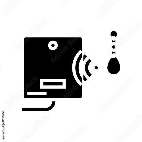 mini trinket with rfid chip glyph icon vector. mini trinket with rfid chip sign. isolated contour symbol black illustration