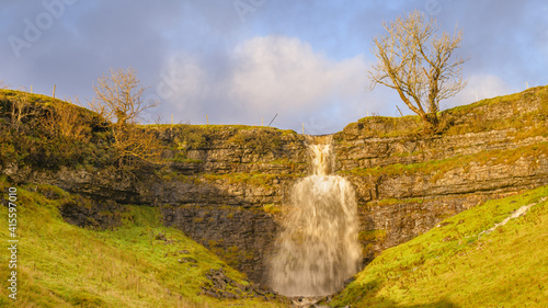 Waterfall coming off the moors in the Yorksire Dales photo