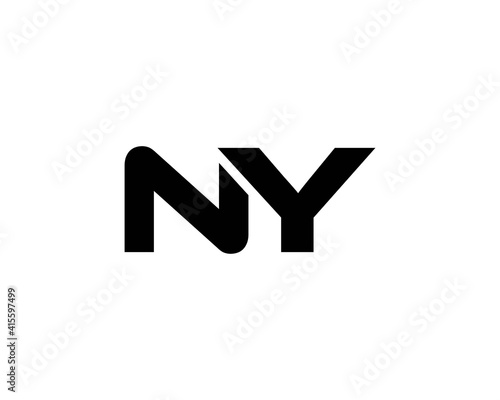 NY YN letter logo design vector template