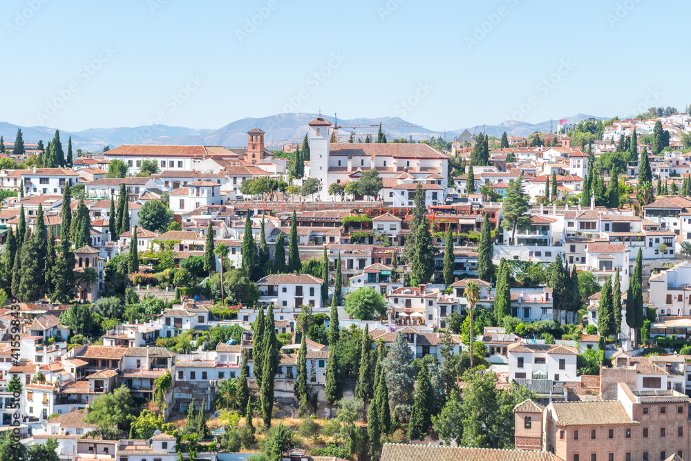 panoramic views of granada city, Spain