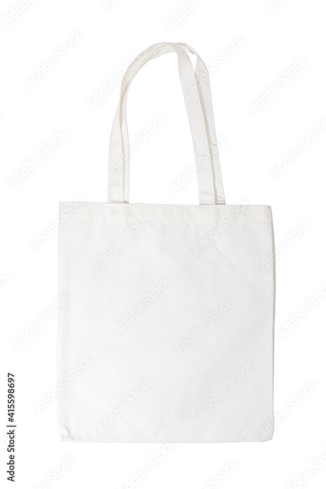 Canvas bag on isolated white background.Cloth bags instead of plastic bags in shopping for the environment.Object clipping path Canvas bag on isolated white background.Cloth bags instead of plastic bags in shopping for the environment.Object clipping path