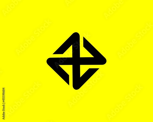 NZ ZN letter logo design vector template