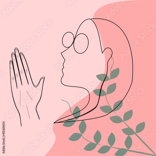 illustration pray in the vector