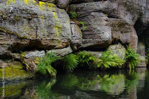 Natural rocks along the riverside