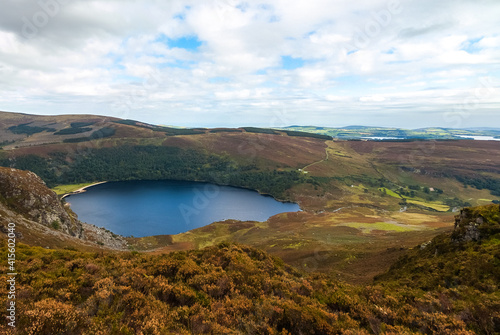 Lake Lough Tay in the Wicklow Mountains Ireland
