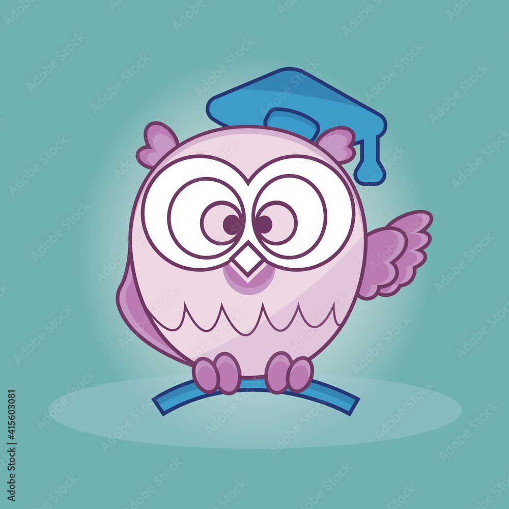 Cute owl with colorful background Cute owl with colorful background