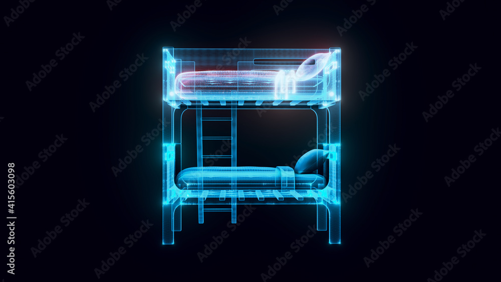 3d rendered illustration of Bunk Bed Hologram. High quality 3d illustration 3d rendered illustration of Bunk Bed Hologram. High quality 3d illustration