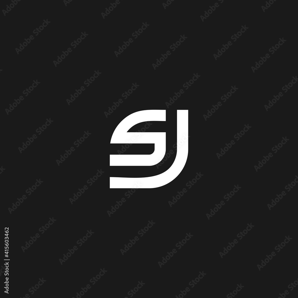 Modern creative elegant, unique artistic black and white color. letter SJ logo icon vector Modern creative elegant, unique artistic black and white color. letter SJ logo icon vector