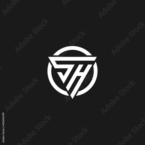 Free Download Modern creative elegant, unique artistic black and white color. letter SH logo icon vector - GFXLoad