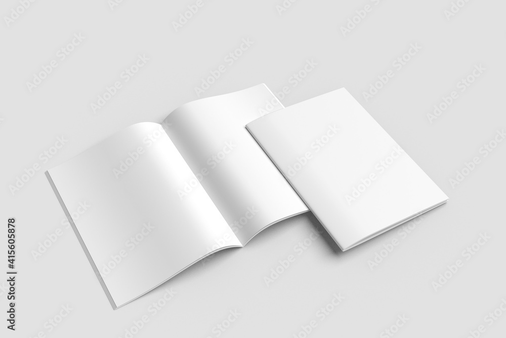 Blank brochure a4 white mockup Stock Illustration | Adobe Stock