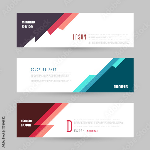 Vector horizontal banner template, abstract design