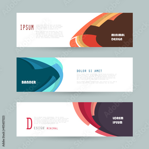 Vector horizontal banner template, abstract design