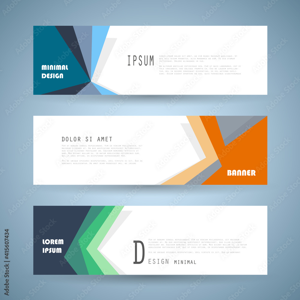 Vector horizontal banner template, abstract design