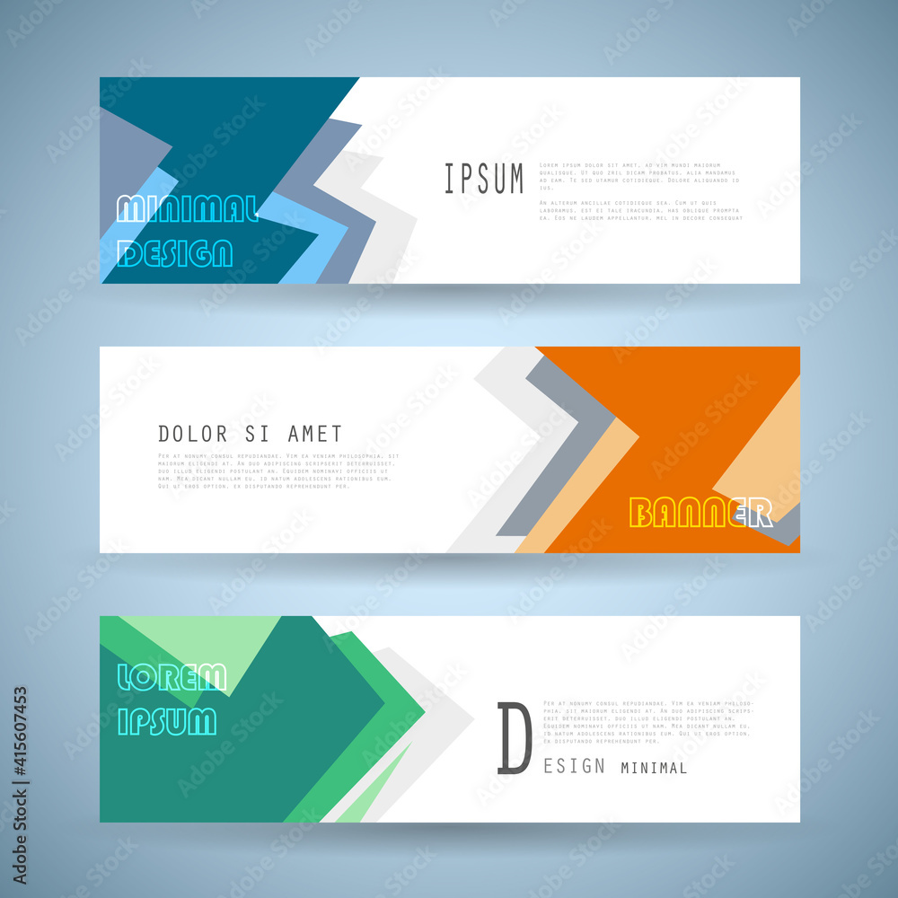 Naklejka premium Vector horizontal banner template, abstract design