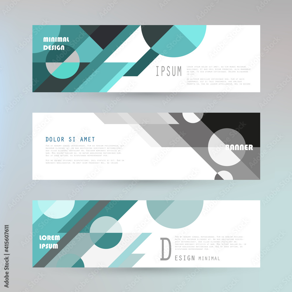 Naklejka premium Vector horizontal banner template, abstract design