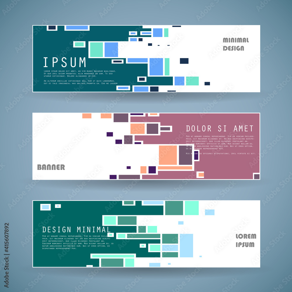 Vector horizontal banner template, abstract design Vector horizontal banner template, abstract design