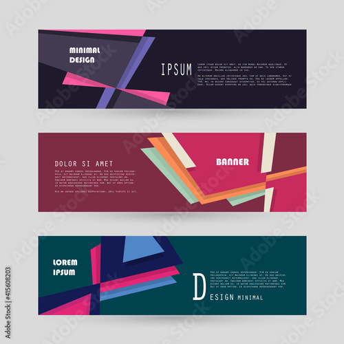 Vector horizontal banner template, abstract design