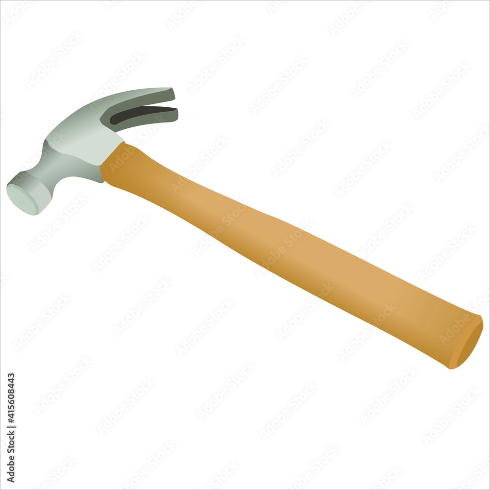 hammer isolated on white and brown hammer isolated on white and brown