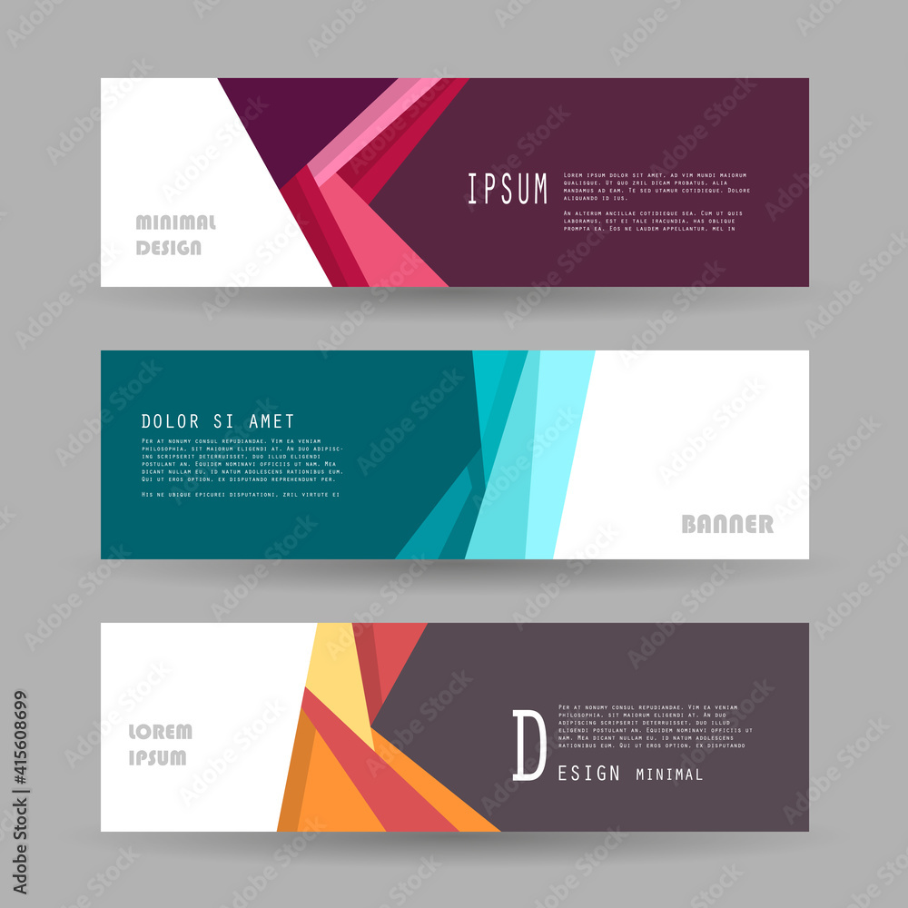 Fototapeta premium Vector horizontal banner template, abstract design