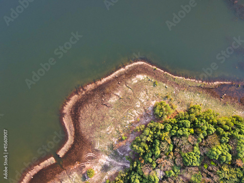 Aerial view of the lake.  Chakkaphong Reservoir ( Khao Ito ),  Prachin Buri, Thailand.  photo