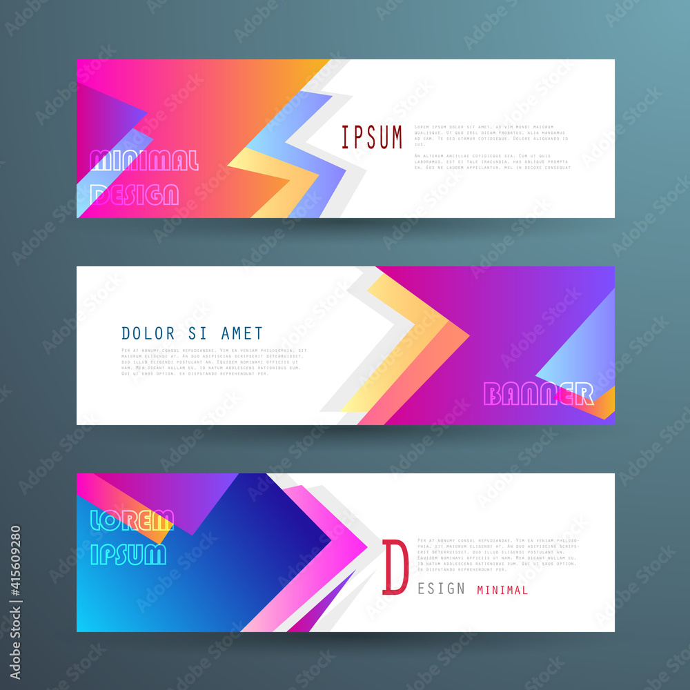 Fototapeta premium Vector horizontal banner template, abstract design