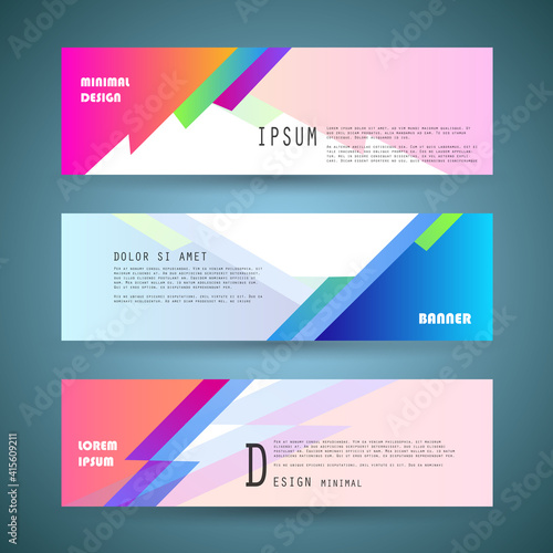 Vector horizontal banner template, abstract design