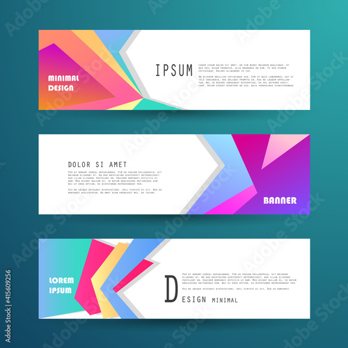 Vector horizontal banner template, abstract design