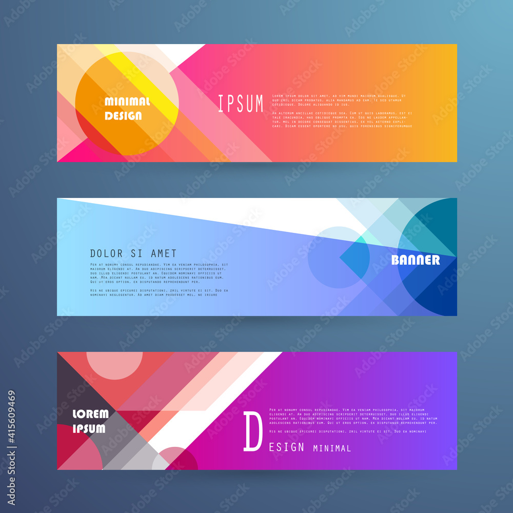 Vector horizontal banner template, abstract design