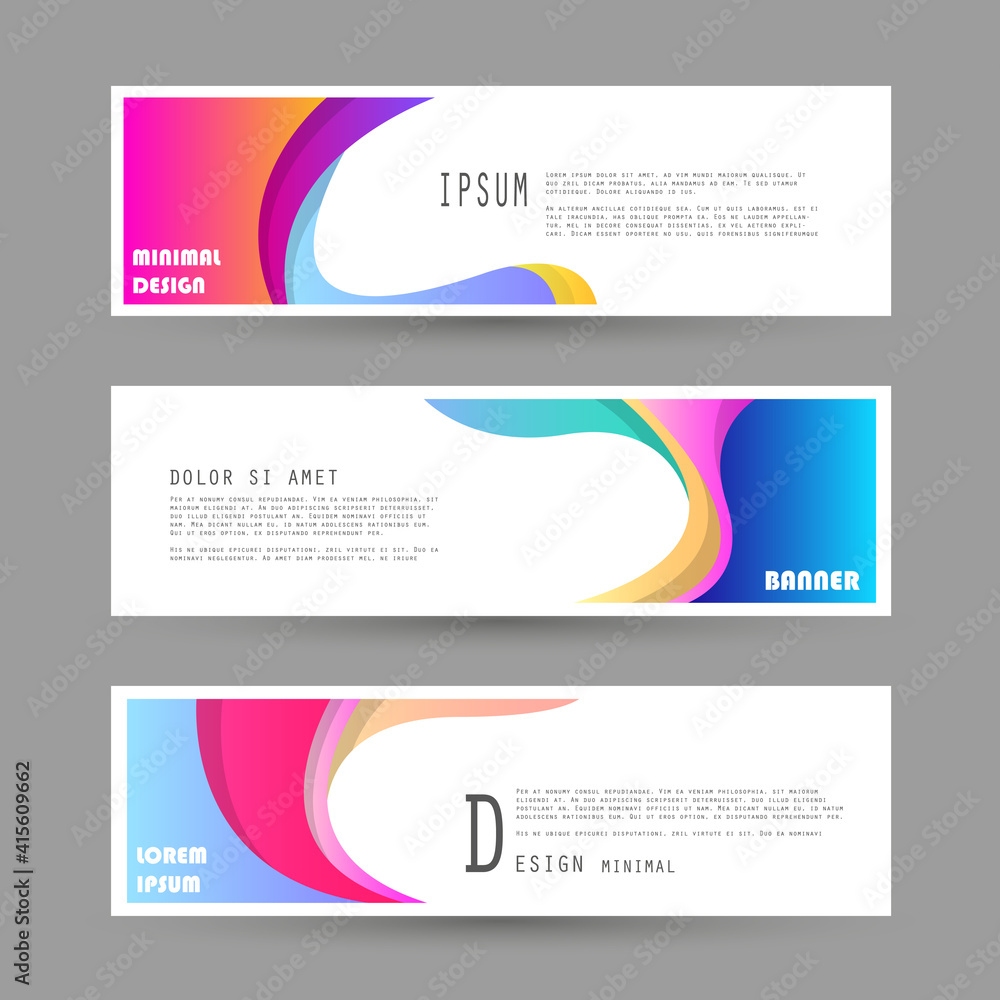 Naklejka premium Vector horizontal banner template, abstract design