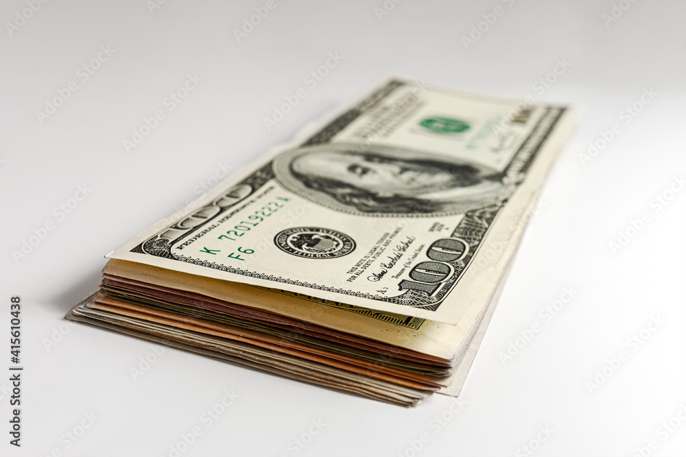 Pack of dollars isolated on white background Pack of dollars isolated on white background