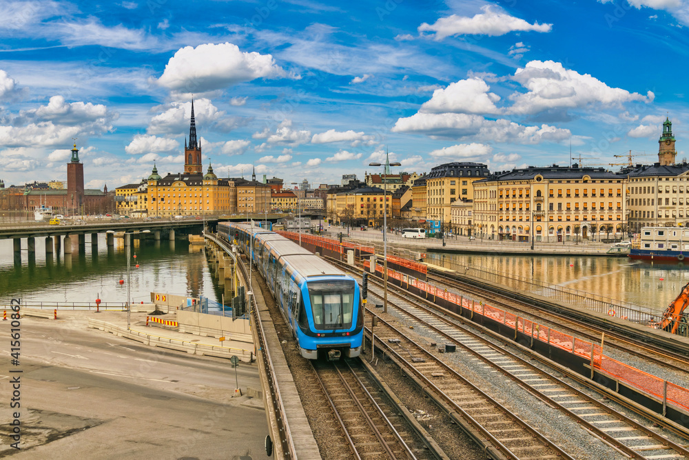 Stockholm Sweden, city skyline and Metro at Gamla Stan and Slussen