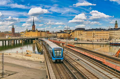 Photography Stockholm Sweden, city skyline and Metro at Gamla Stan and Slussen