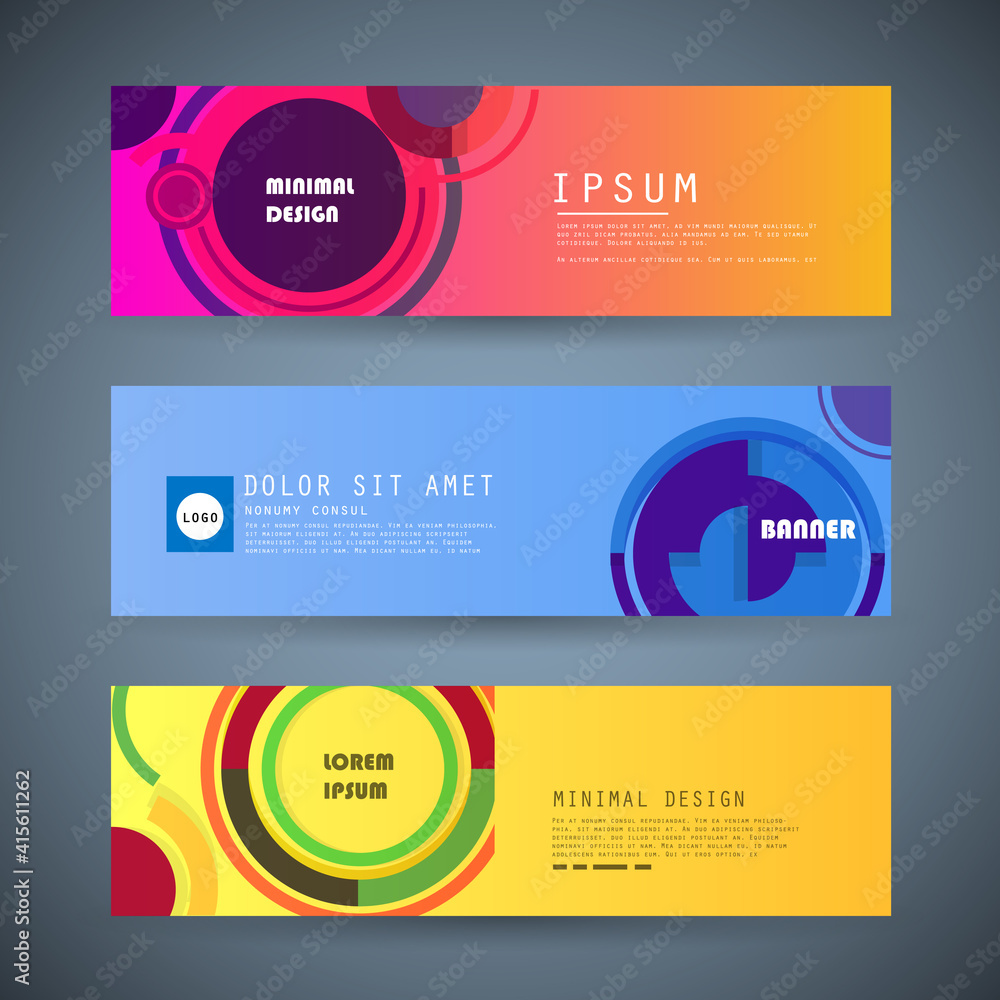 Set of abstract vector banners design. Collection of web banner template. modern template design for web, ads, flyer, poster with 3 different colors
Set of abstract vector banners design. Collection of web banner template. modern template design for web, ads, flyer, poster with 3 different colors