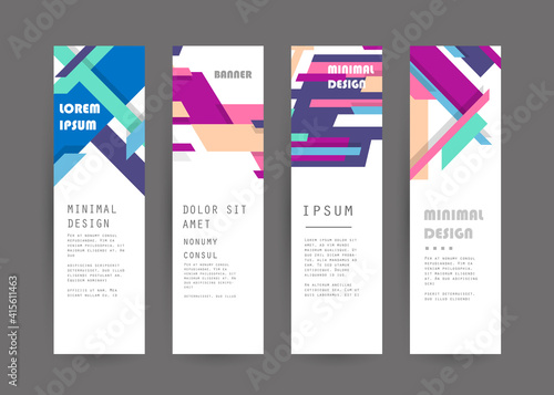 Set of abstract vector banners design. Collection of web banner template. modern template design for web, ads, flyer, poster with 3 different colors
