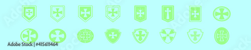set of templar cartoon icon design template with various models. vector illustration isolated on blue background