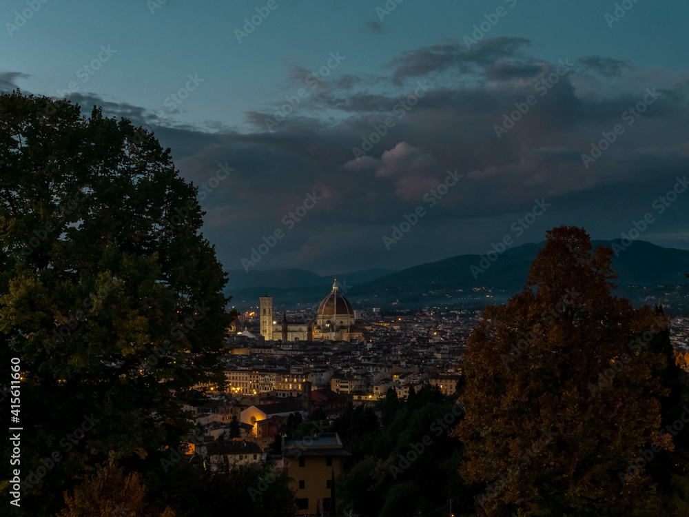 Fototapeta premium Florence at night, Tuscany, Italy, Europe