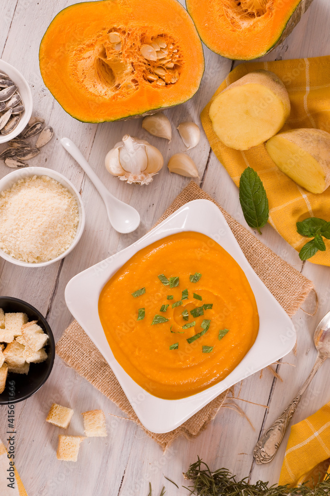 Pumpkin cream soup. Pumpkin cream soup.