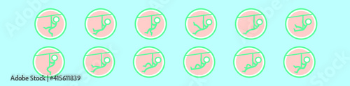 set of ziplines cartoon icon design template with various models. vector illustration isolated on blue background