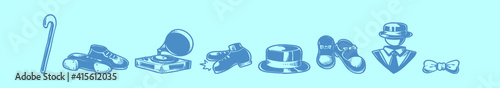 set of tap dances cartoon icon design template with various models. vector illustration isolated on blue background