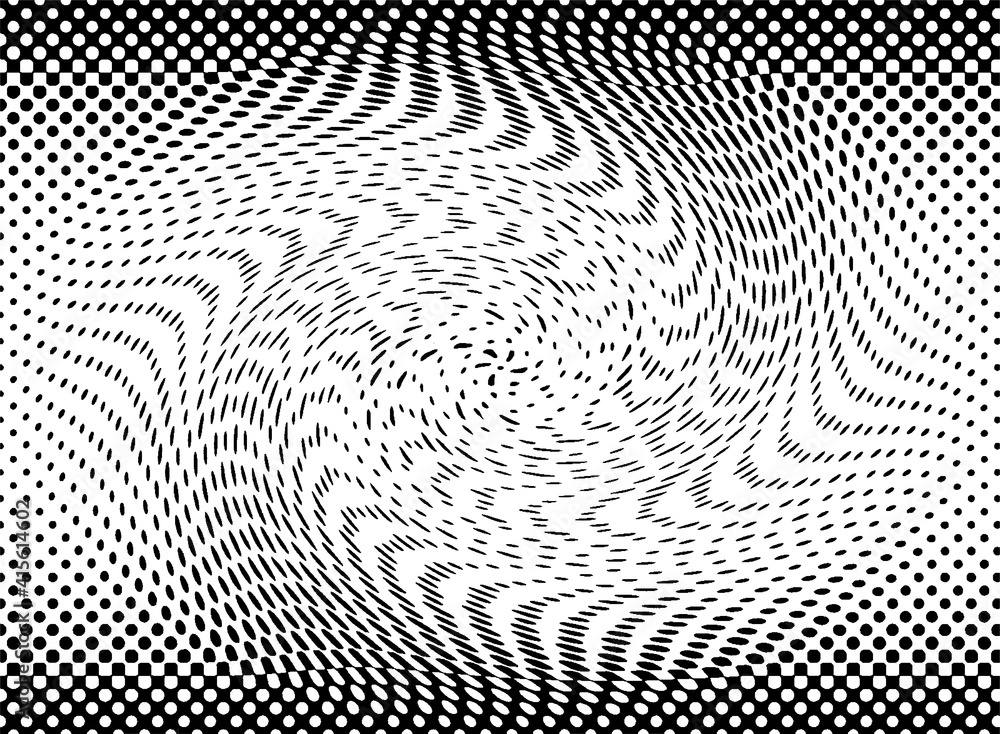 Vector black and white silhouette halftone background. Line by shape. Background, design element Vector black and white silhouette halftone background. Line by shape. Background, design element