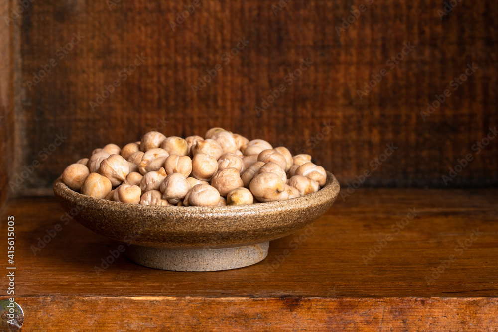 Uncooked Garbanzo Beans in a Bowl