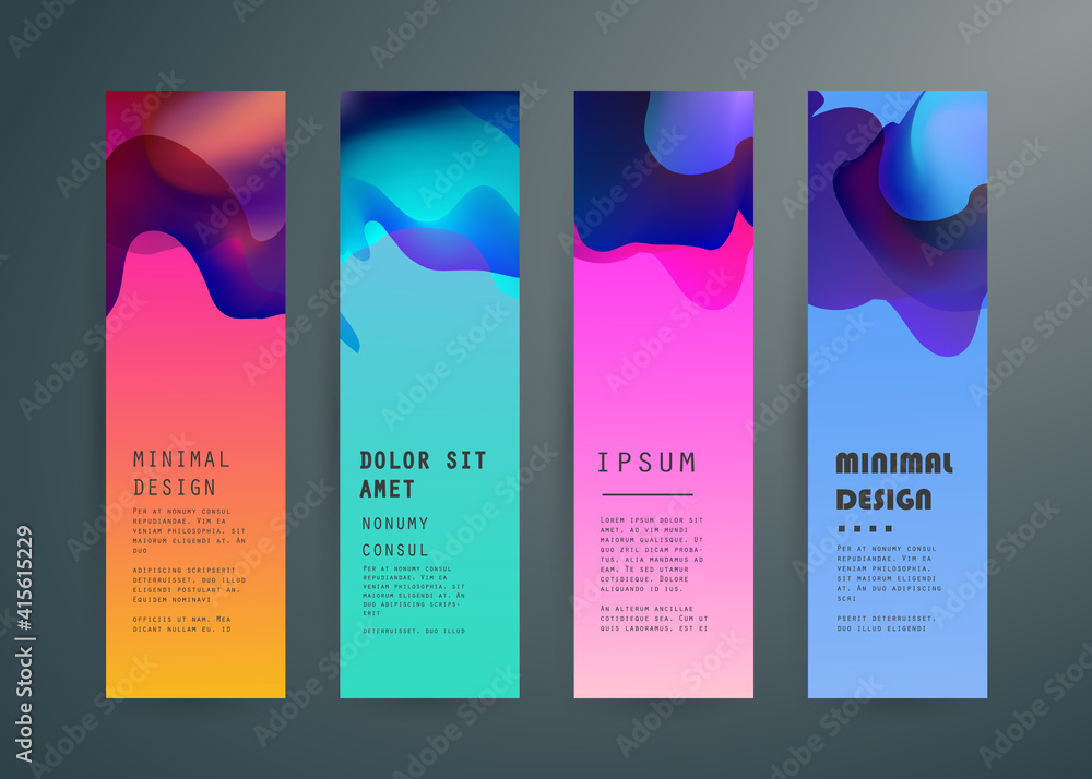 Set of abstract vector banners design. Collection of web banner template. modern template design for web, ads, flyer, poster with 3 different colors
 - obrazy, fototapety, plakaty 