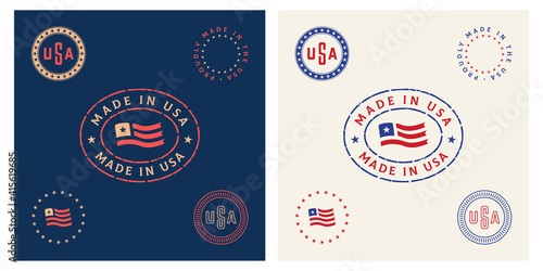 American made in usa stamp vitnage vector badge